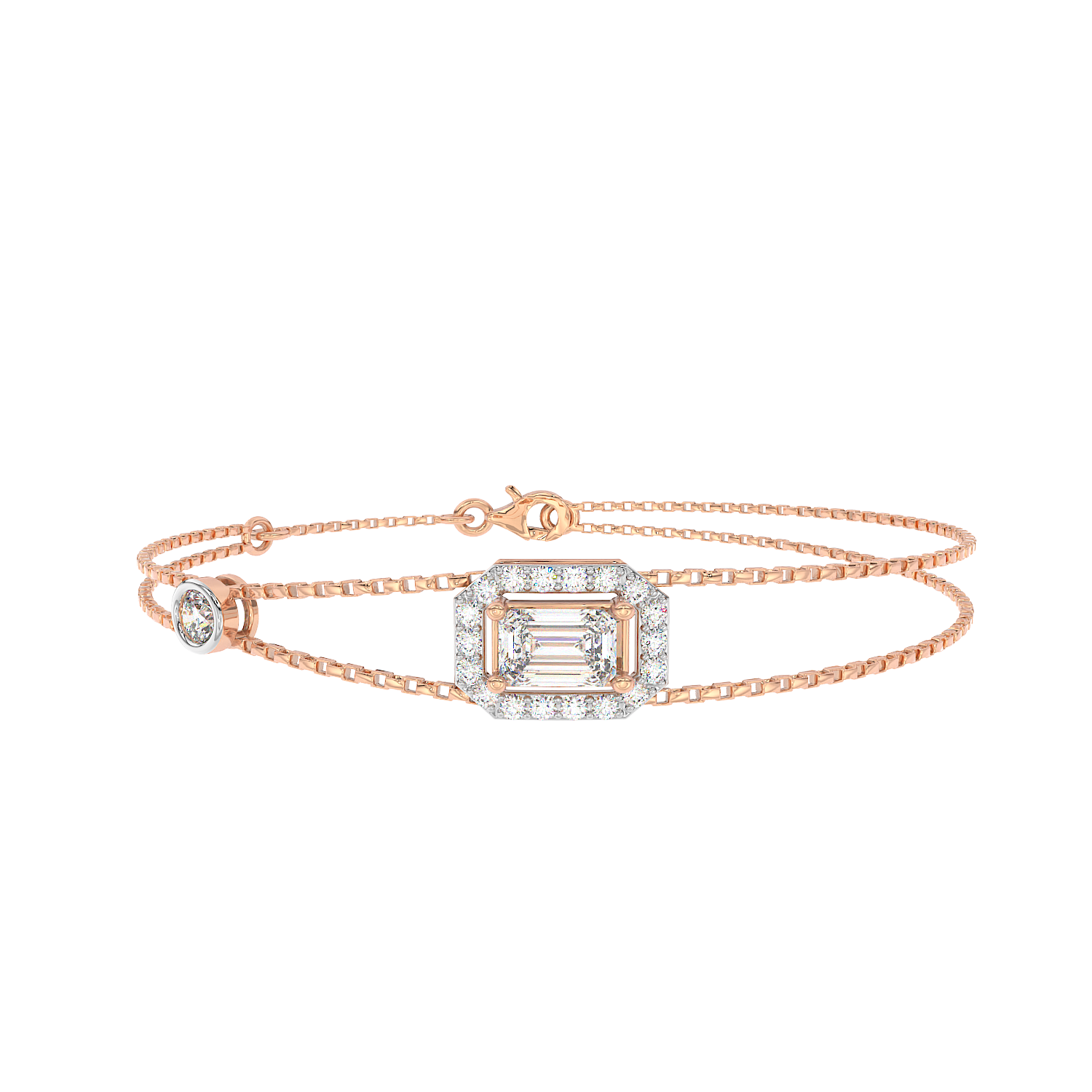 Emerald Halo Station Bracelet