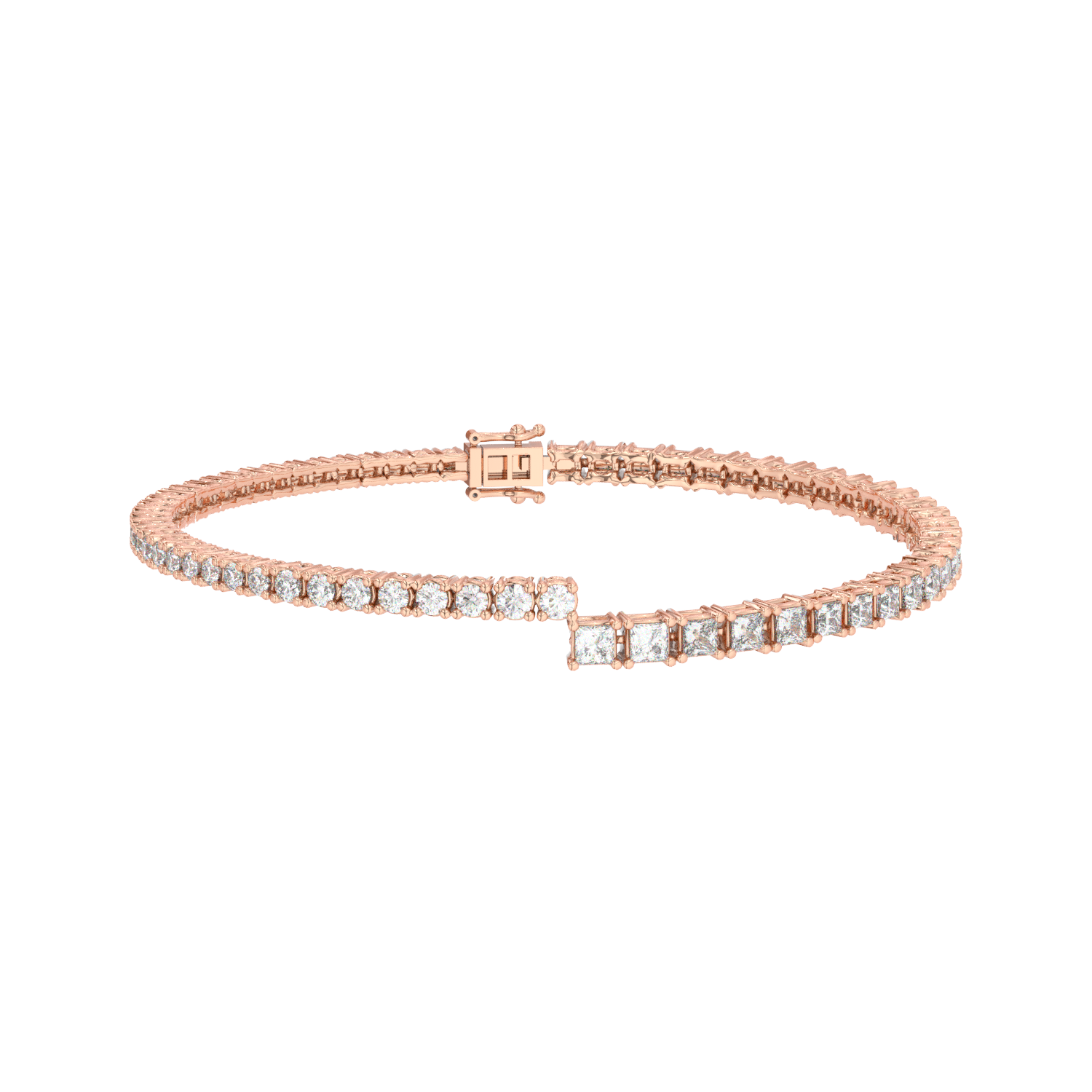 Round Baguette Split Tennis
