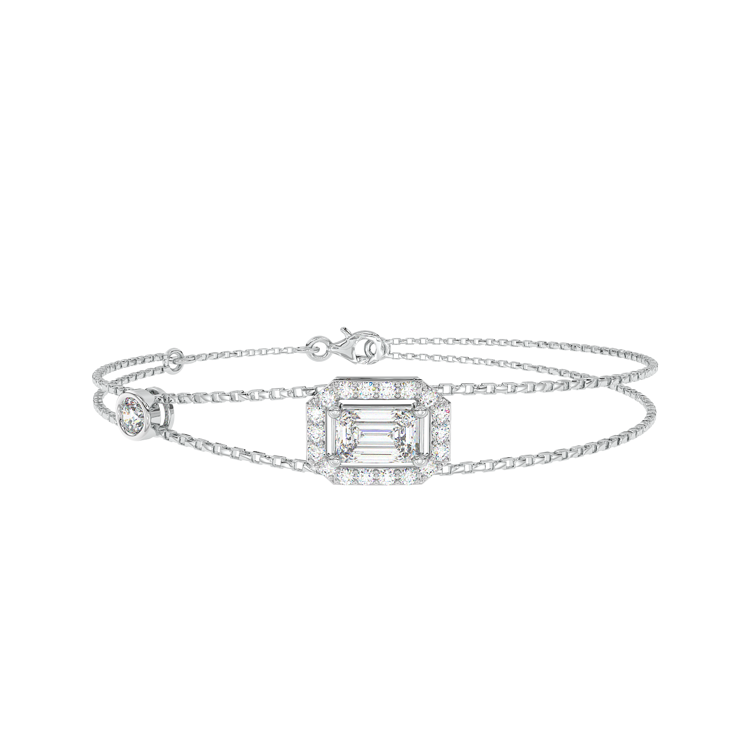 Emerald Halo Station Bracelet