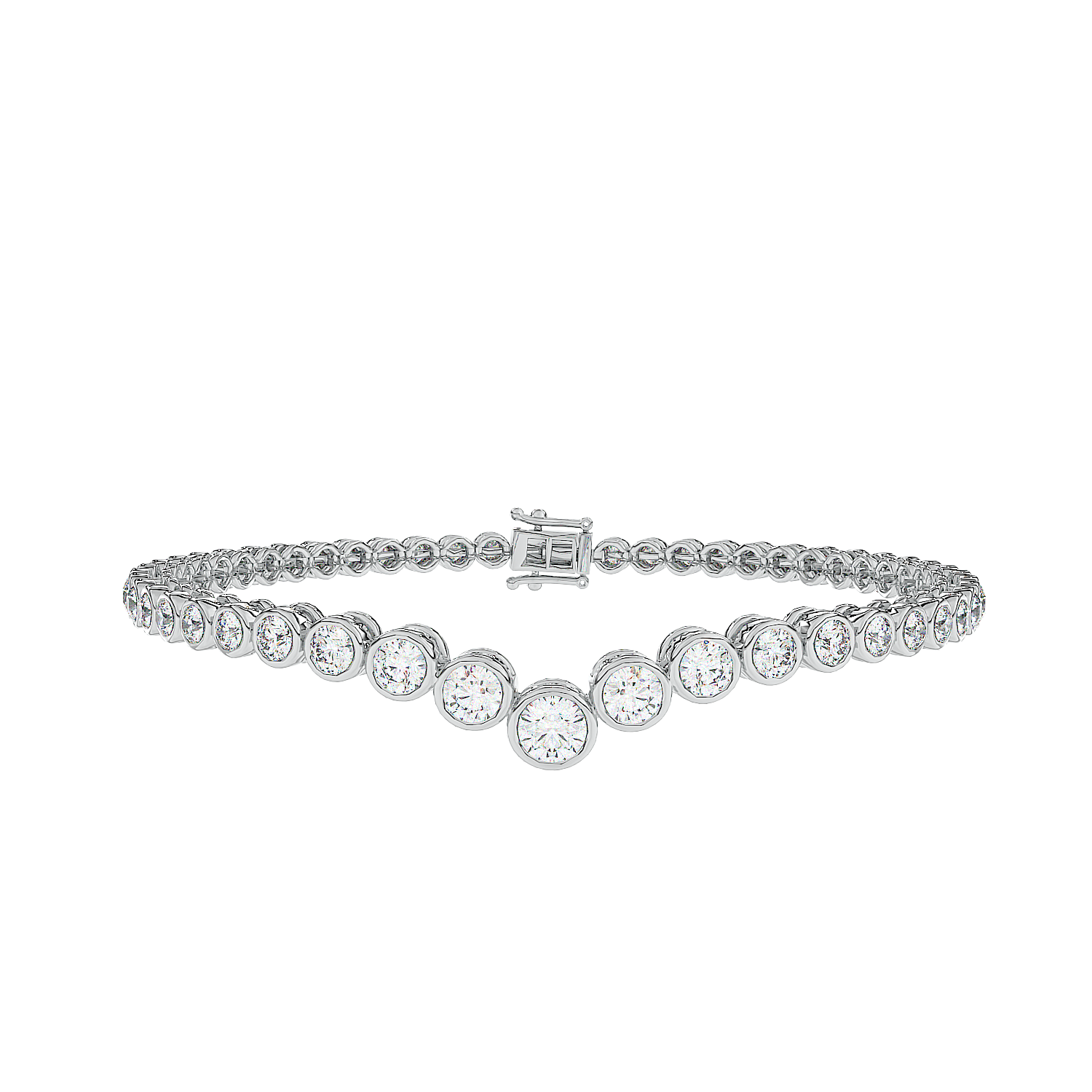 Graduated V Tennis Bracelet