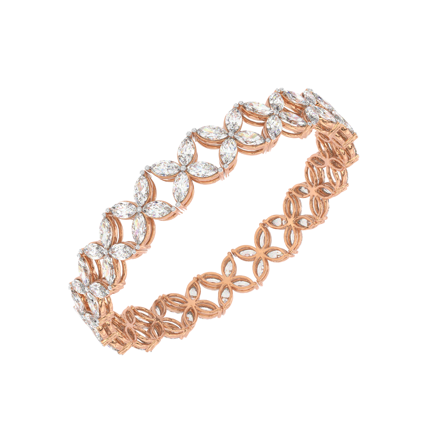 Marquise Quatrefoil Tennis Bracelet
