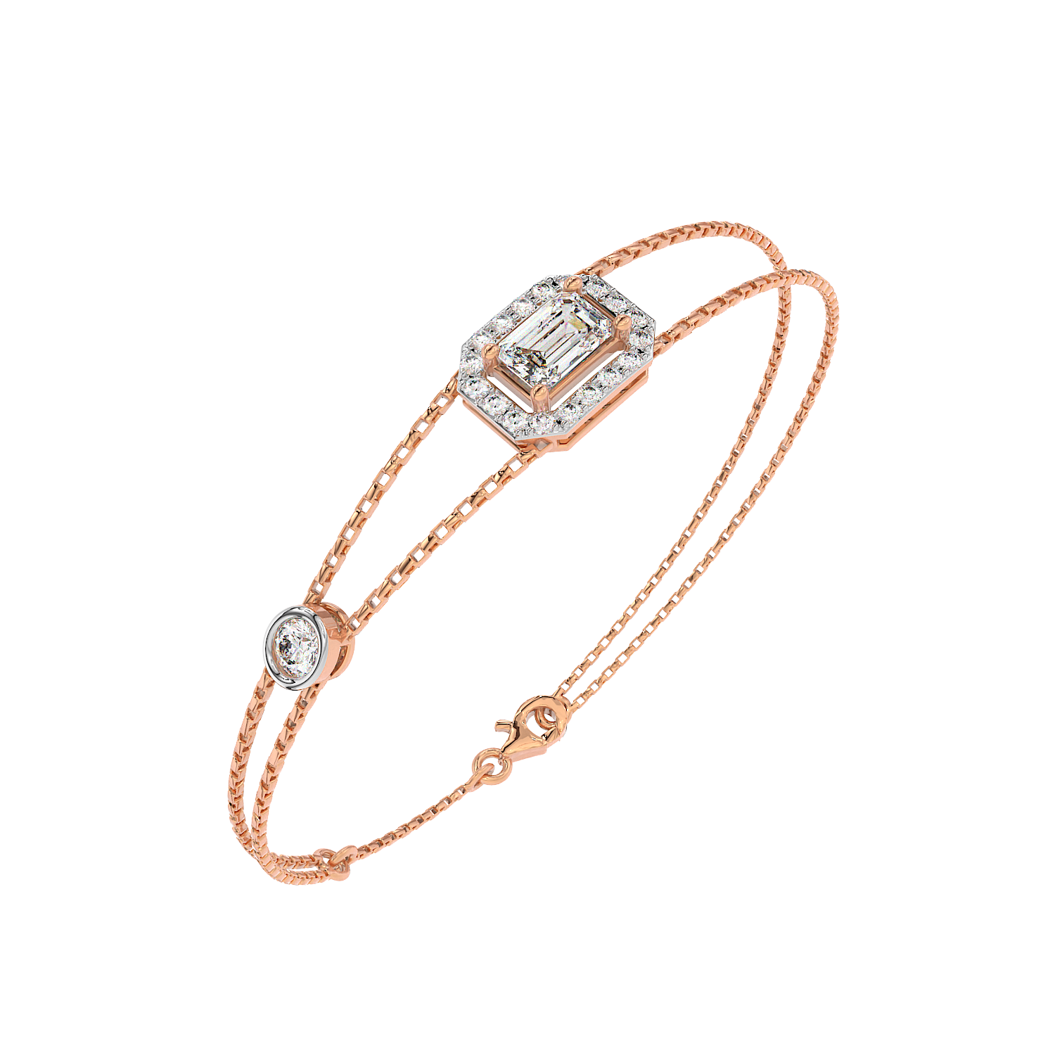Emerald Halo Station Bracelet