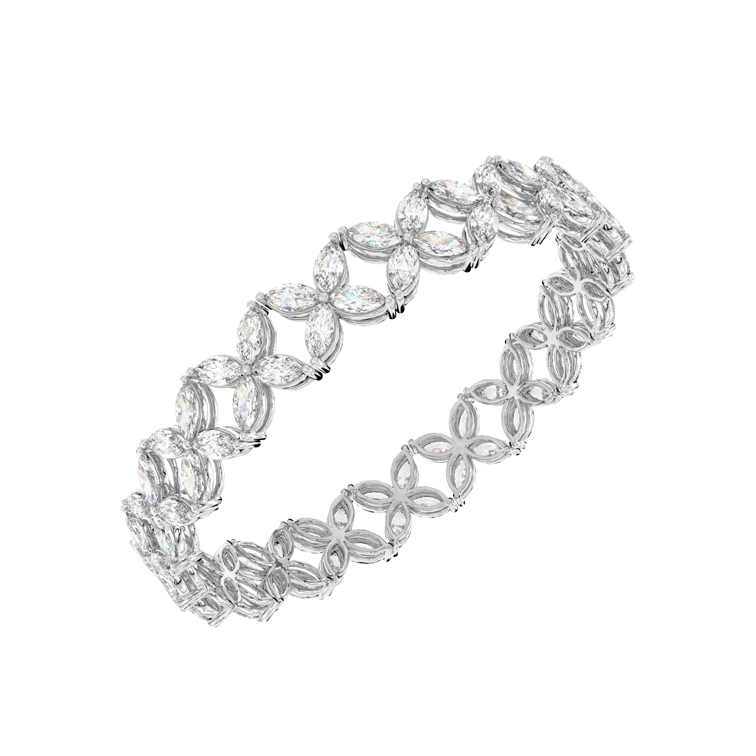 Marquise Quatrefoil Tennis Bracelet