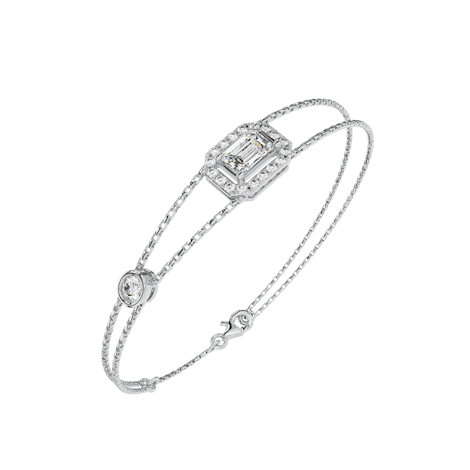Emerald Halo Station Bracelet