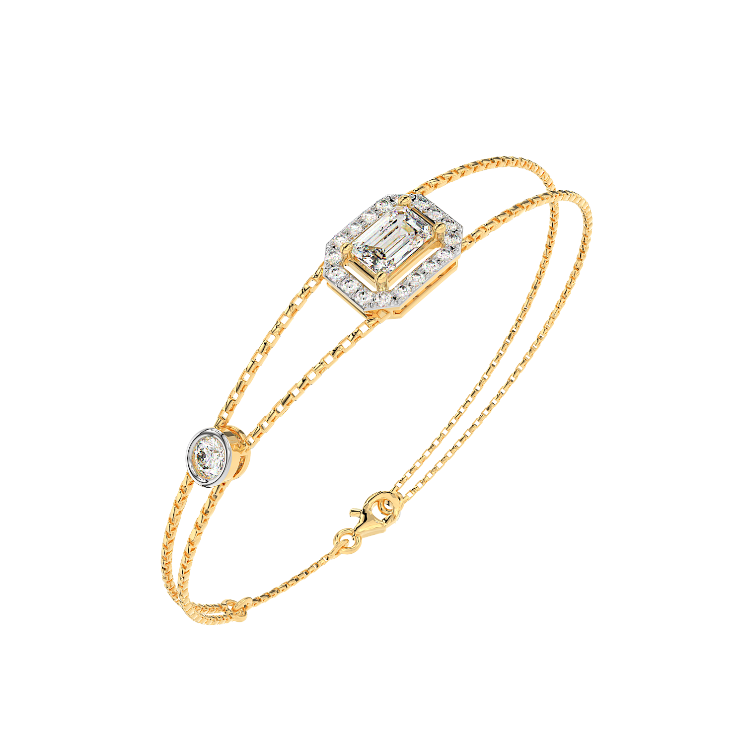 Emerald Halo Station Bracelet