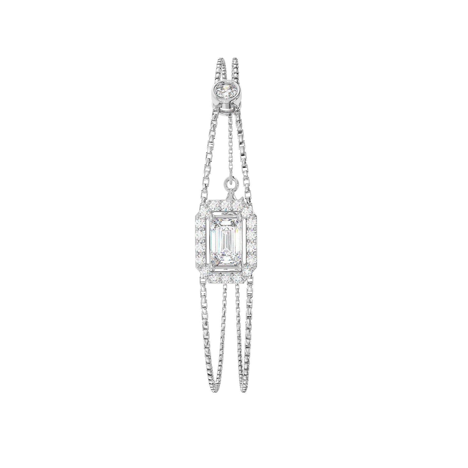 Emerald Halo Station Bracelet