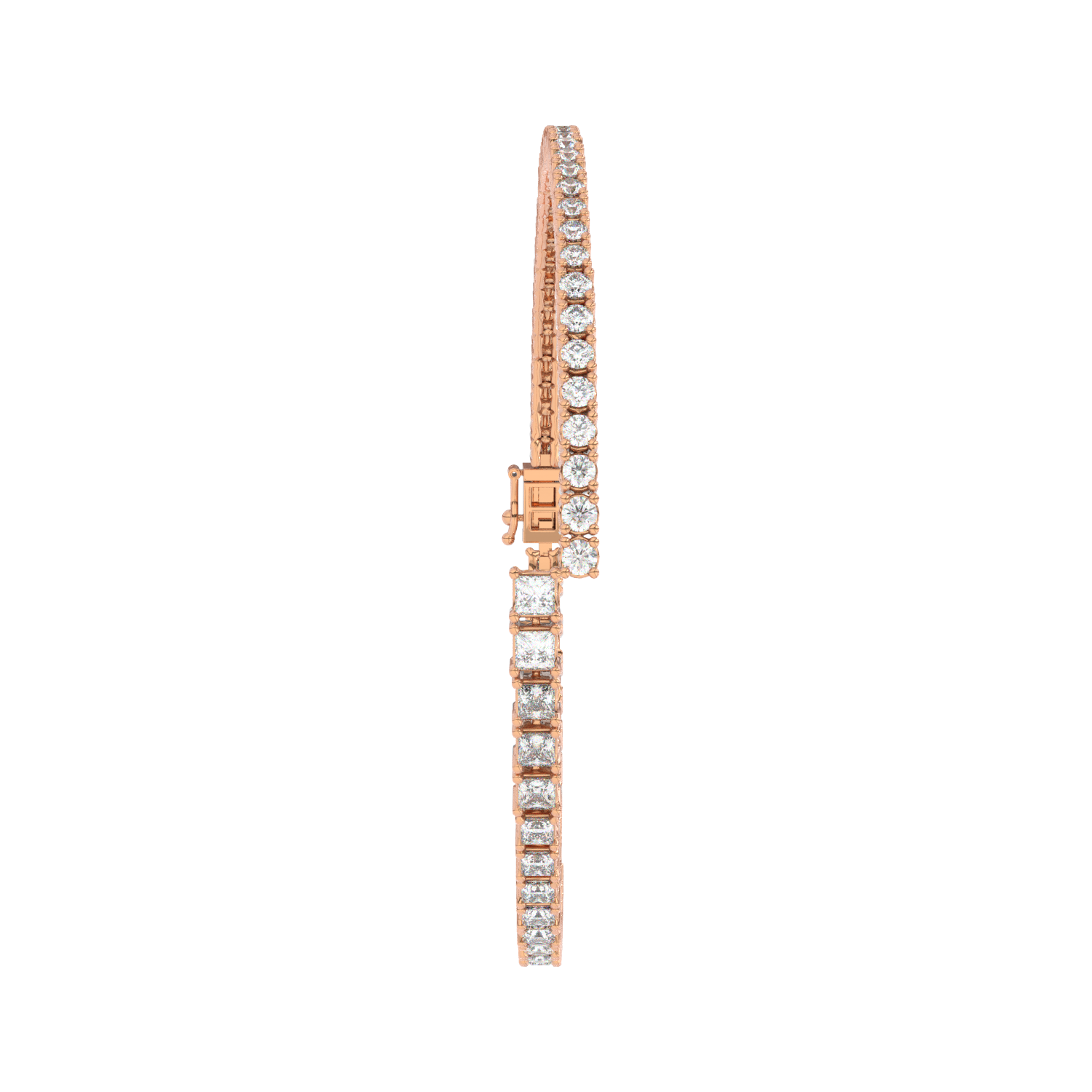 Round Baguette Split Tennis