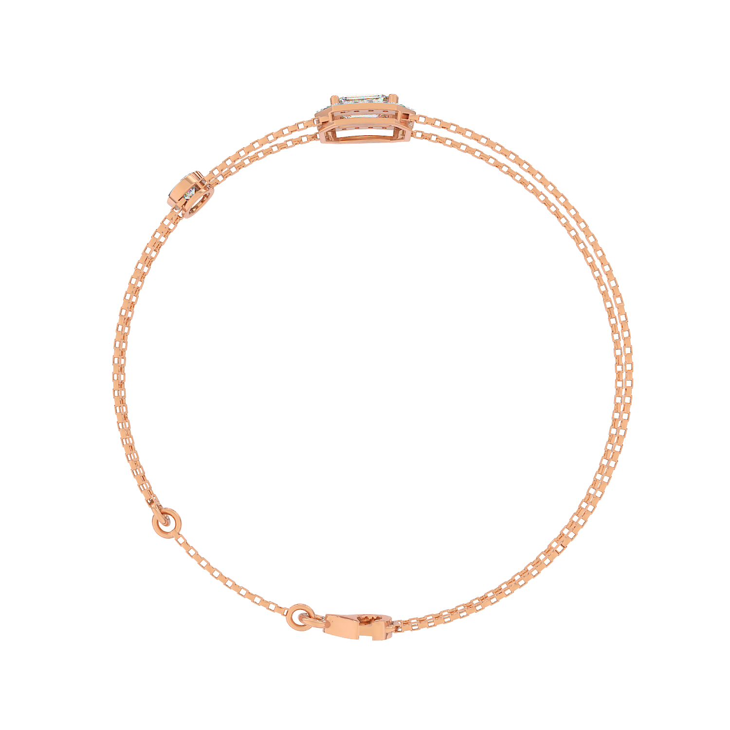 Emerald Halo Station Bracelet