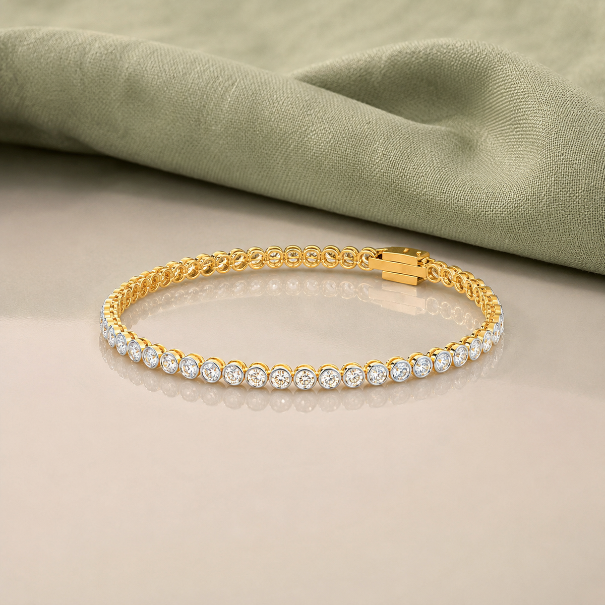 Bezel Eternity Tennis Bracelet