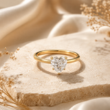 1.10 Carat Heart Cut Moissanite Solitaire Ring