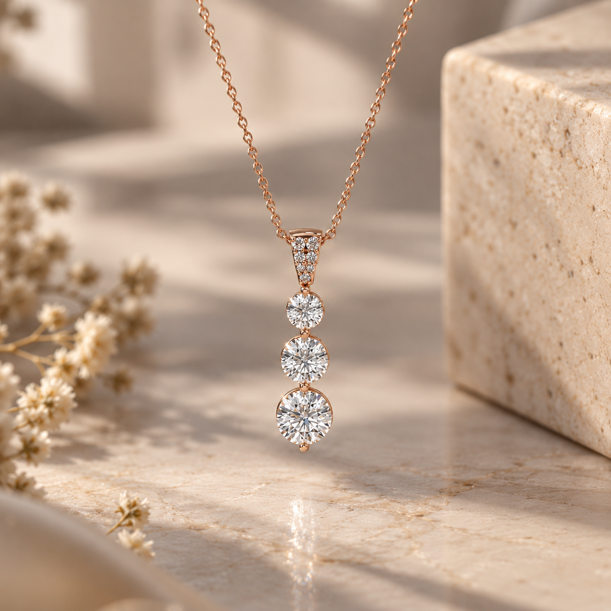 2.56 Carat Trinity Glow Moissanite Pendant