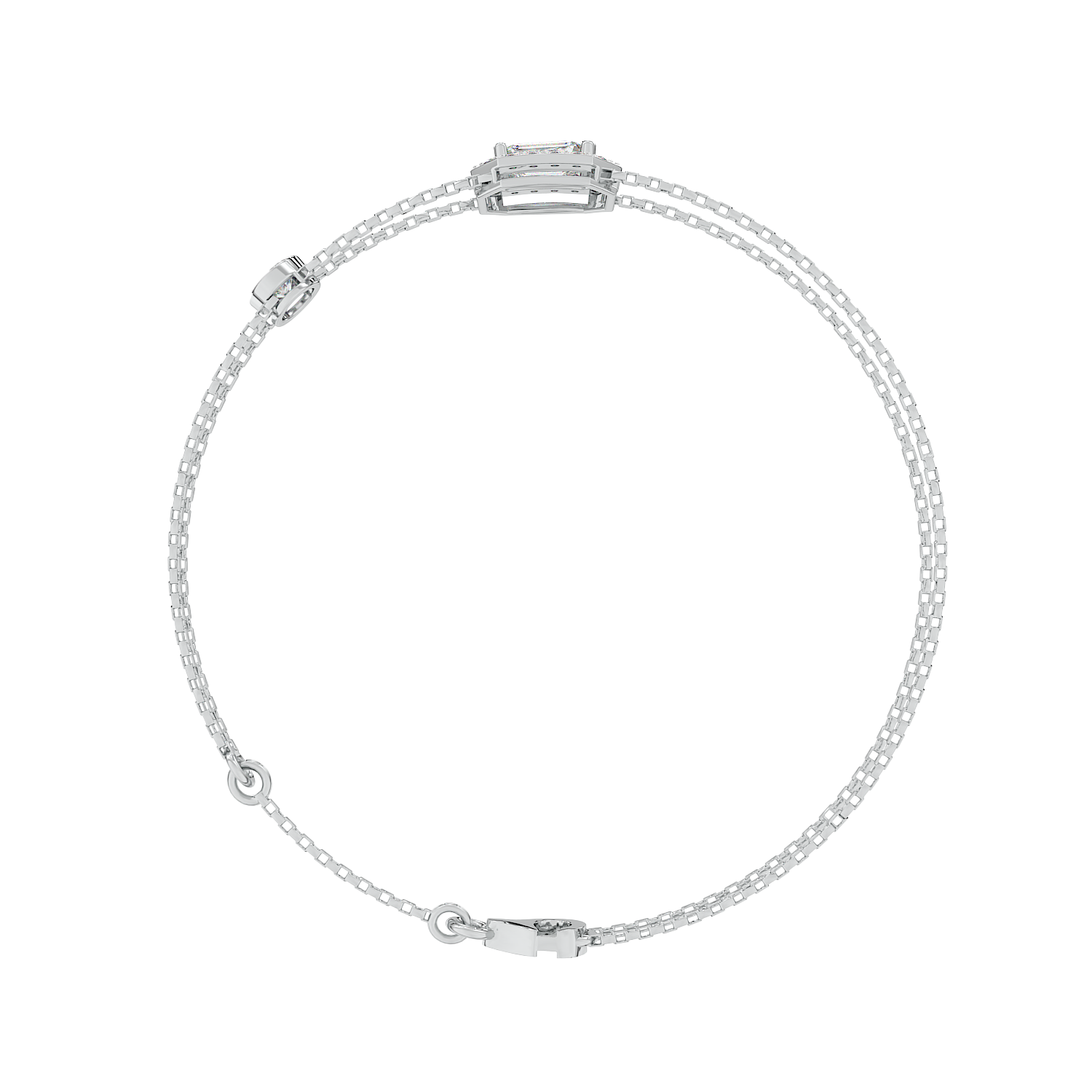 Emerald Halo Station Bracelet