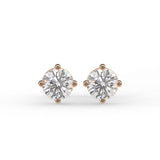 Round Solitaire Diamond Stud Earrings