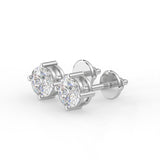 Round Solitaire Diamond Stud Earrings