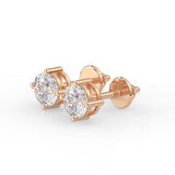 Round Solitaire Diamond Stud Earrings