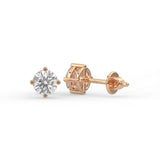 Round Solitaire Diamond Stud Earrings