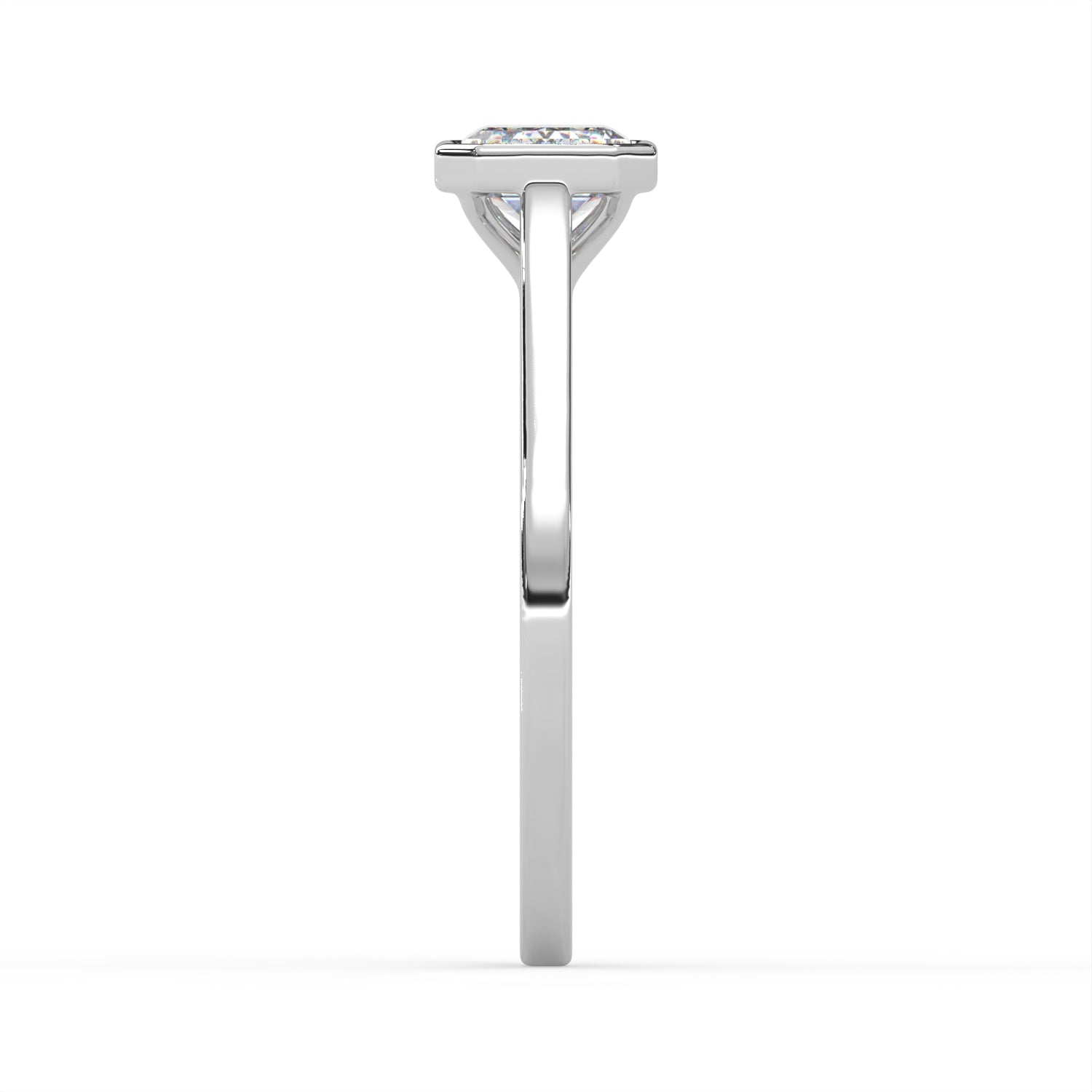 Emerald Cut Bezel Ring