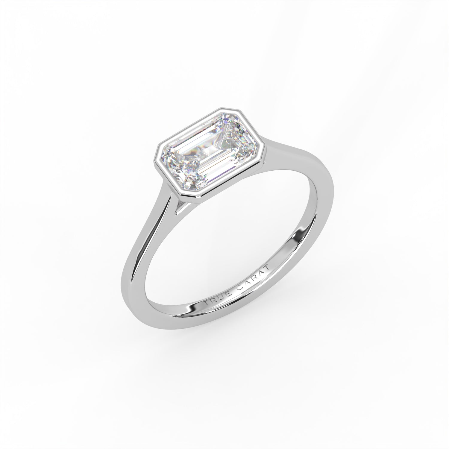 Emerald Cut Bezel Ring