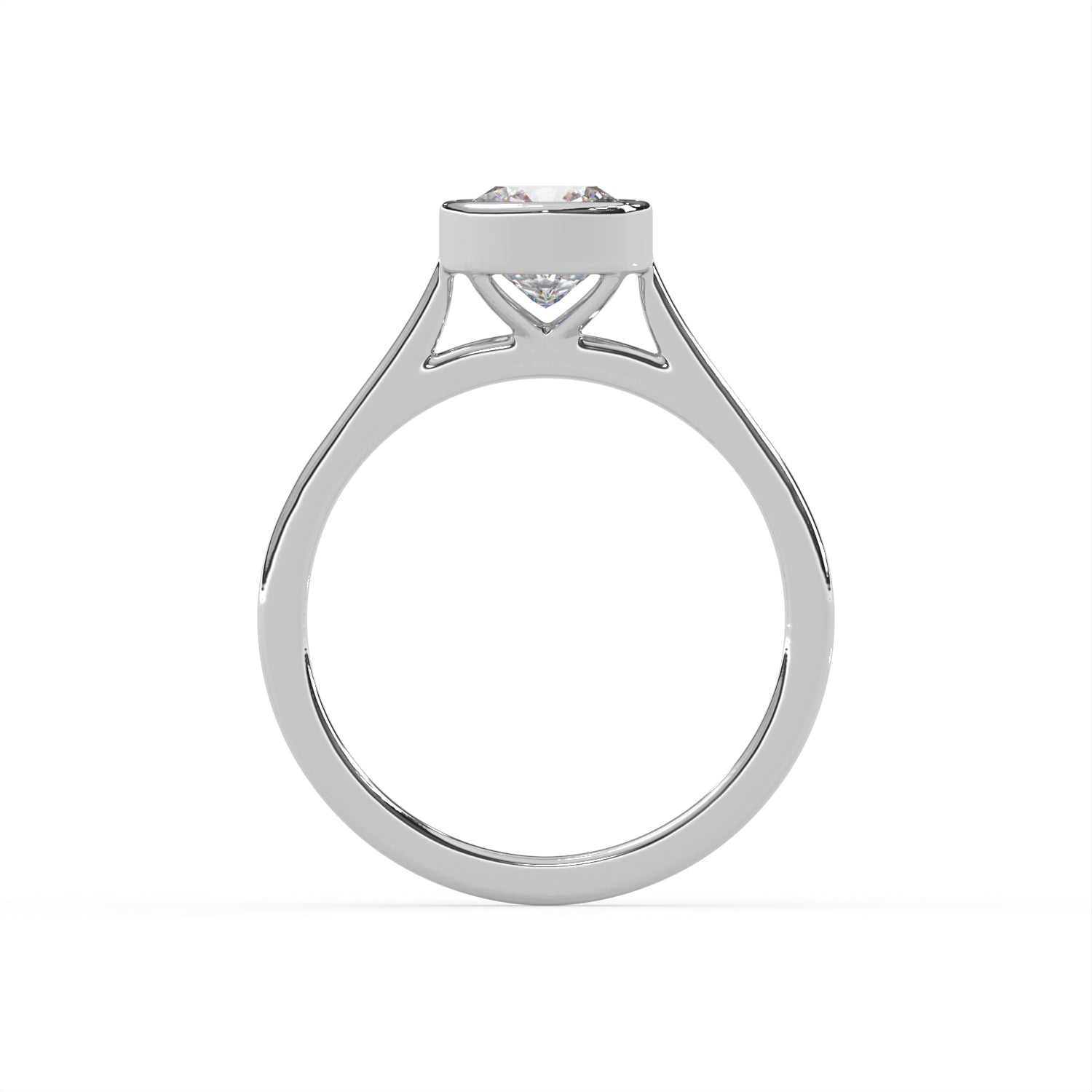 Square Cushion Bezel Ring