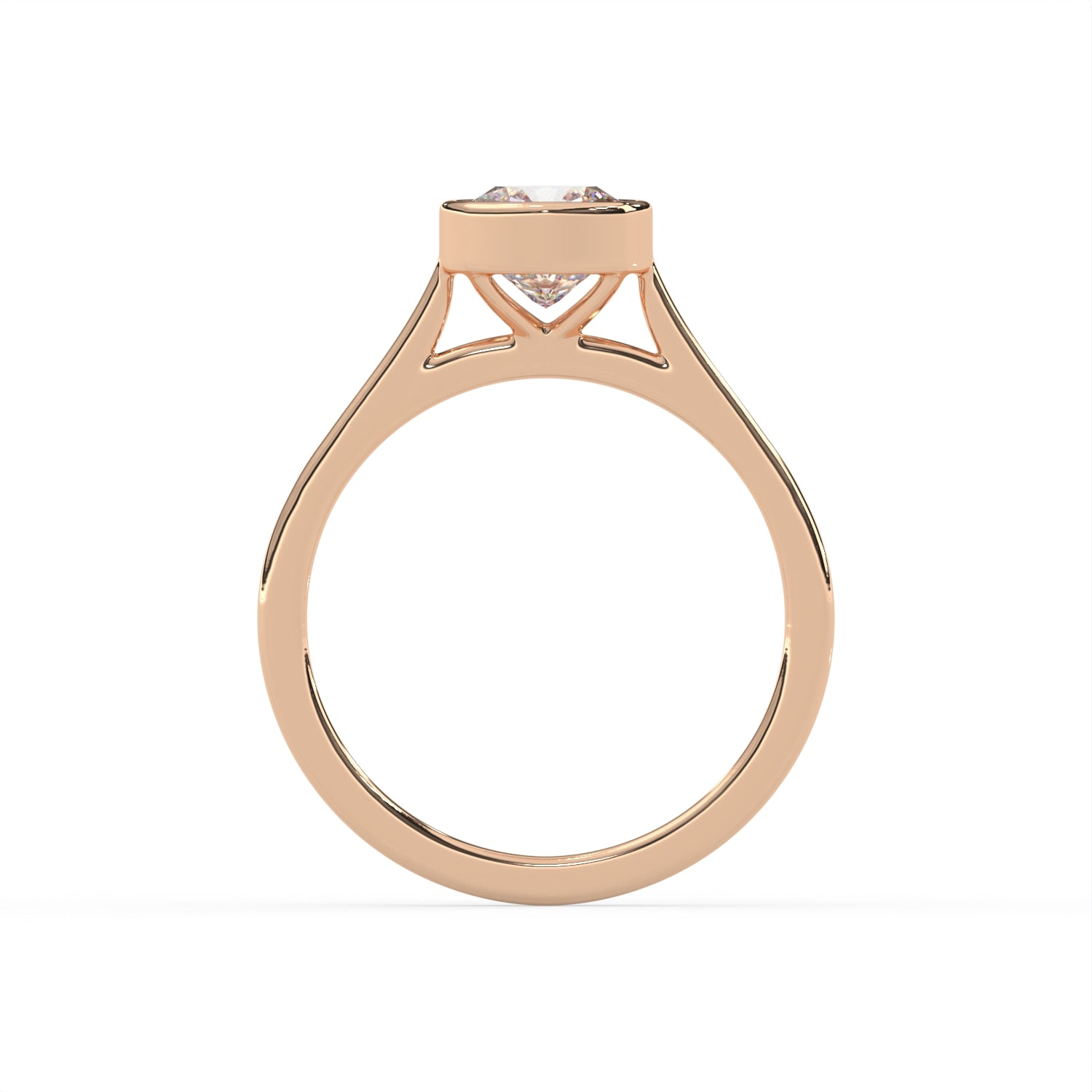 Square Cushion Bezel Ring