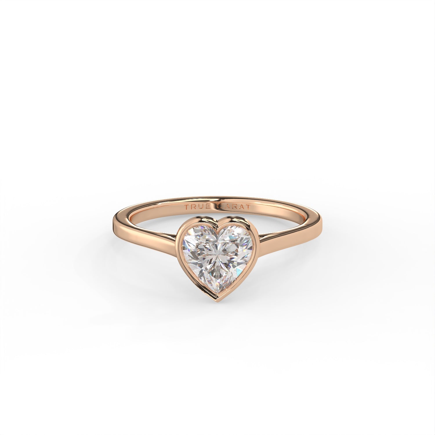 Heart Cut Diamond Bezel Solitaire Ring