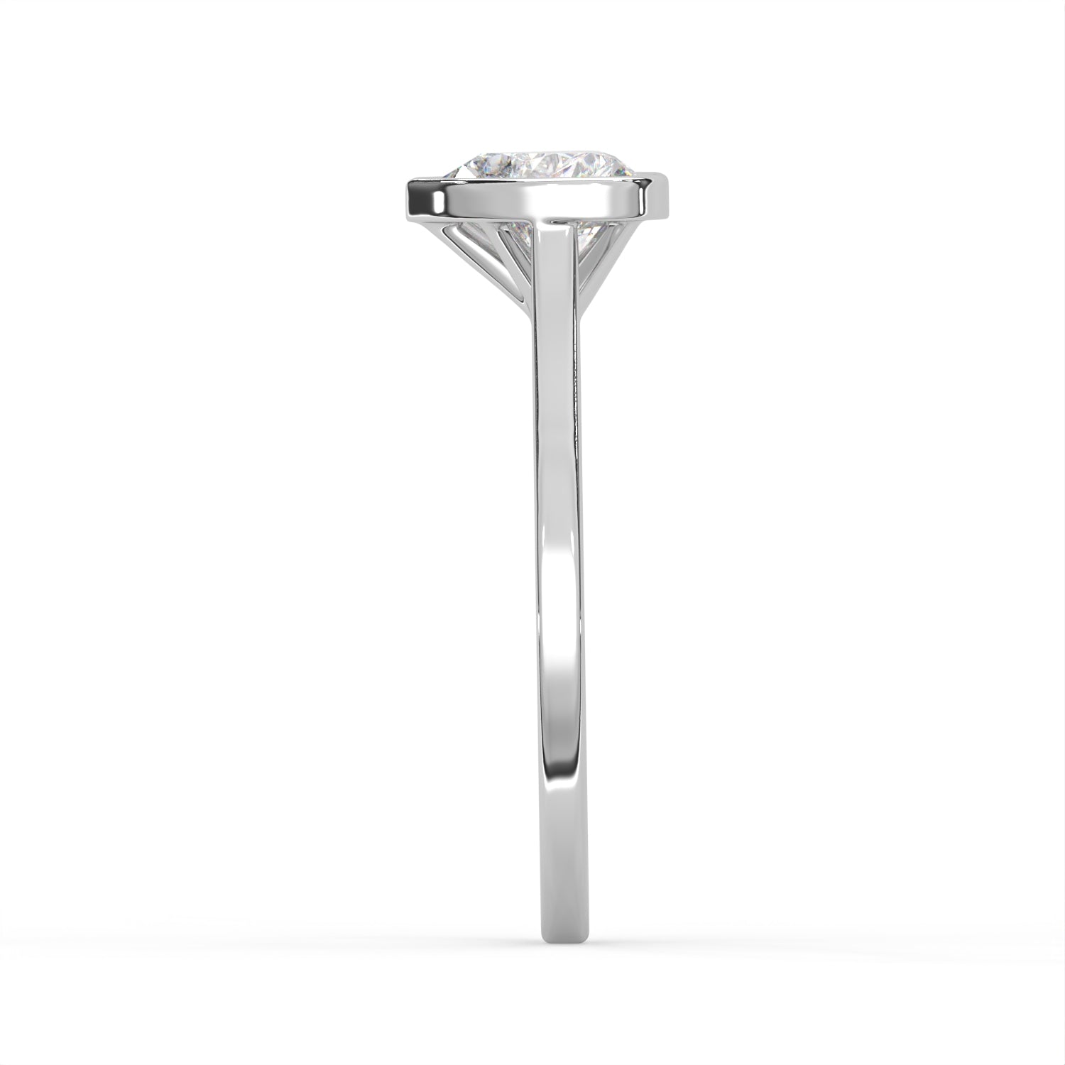 Heart Cut Diamond Bezel Solitaire Ring