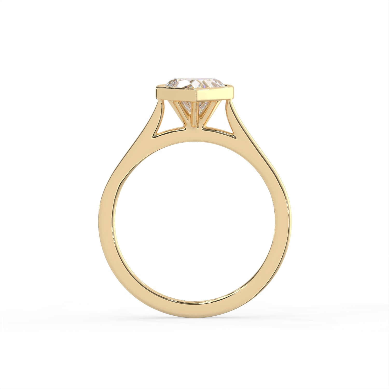 Heart Cut Diamond Bezel Solitaire Ring