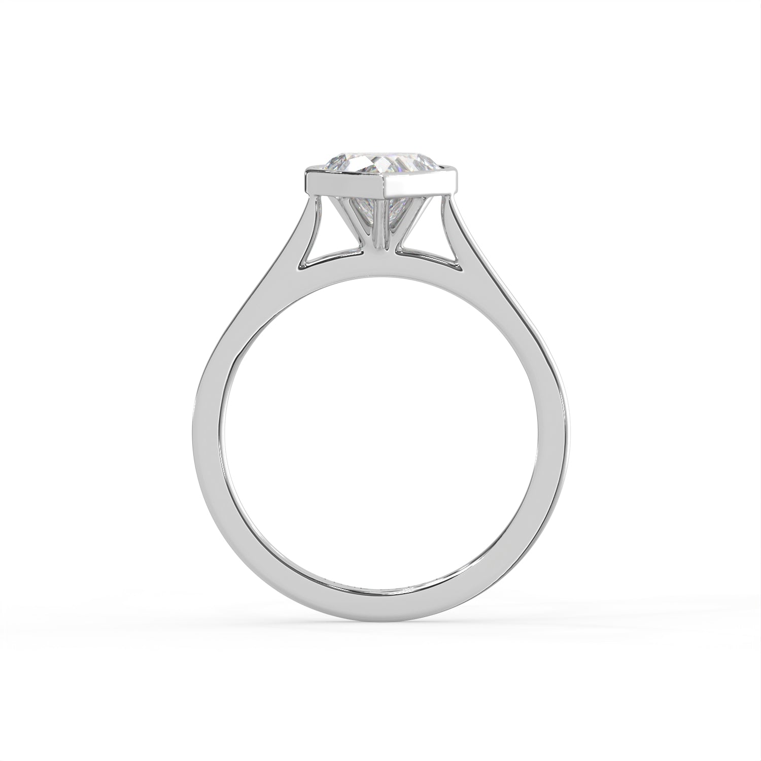 Heart Cut Diamond Bezel Solitaire Ring