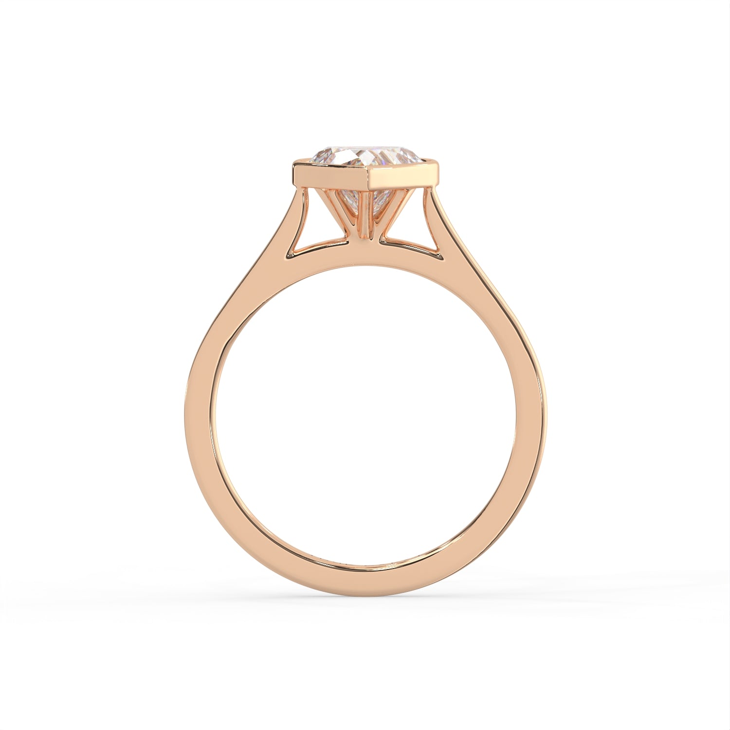 Heart Cut Diamond Bezel Solitaire Ring