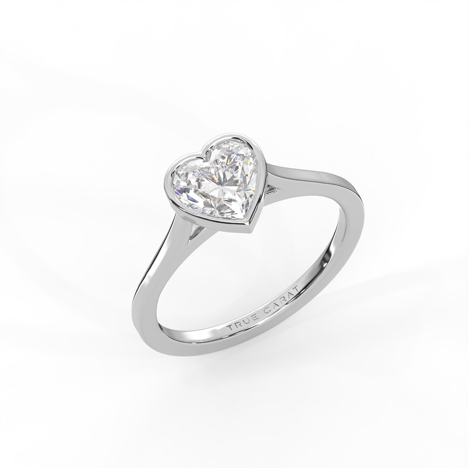 Heart Cut Diamond Bezel Solitaire Ring