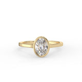 Oval Cut Diamond Bezel Solitaire Ring