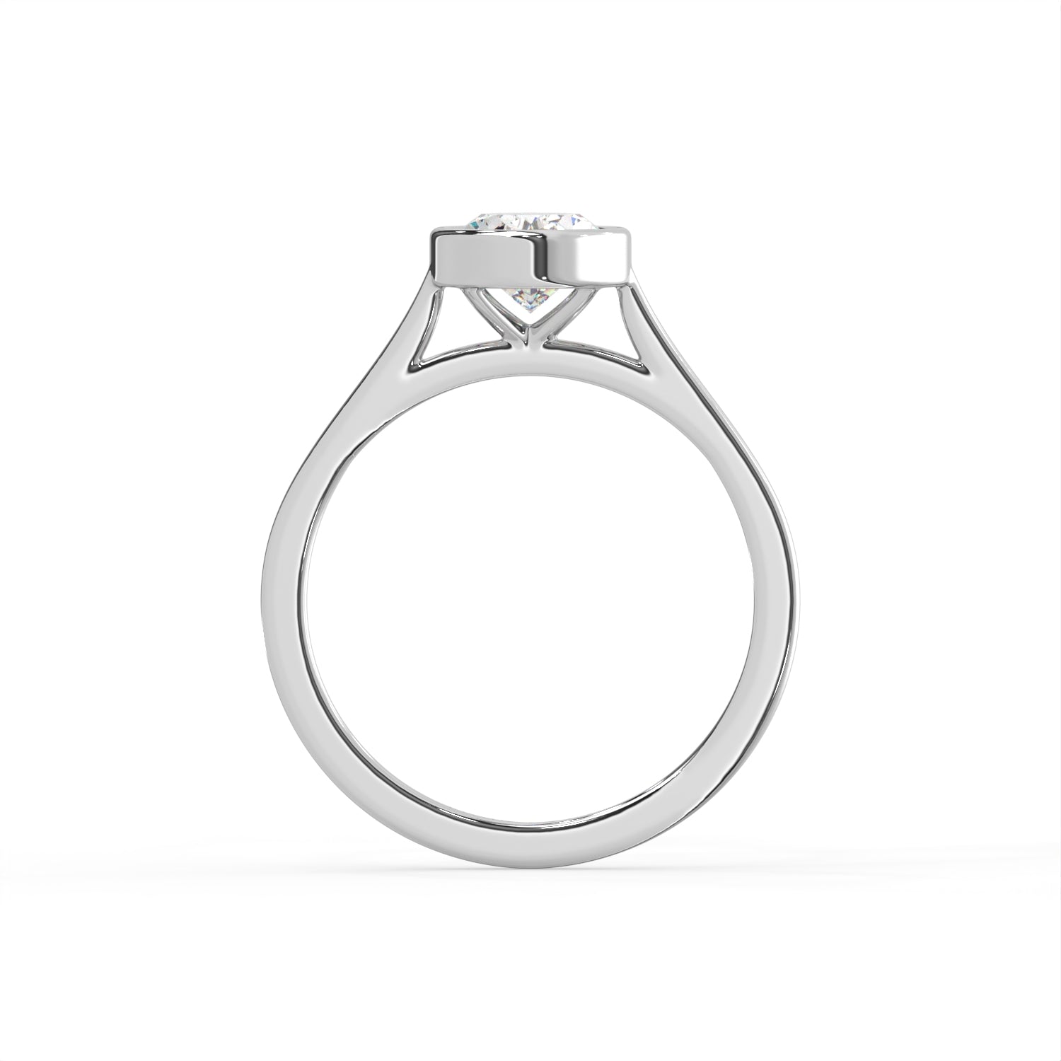 Oval Cut Diamond Bezel Solitaire Ring