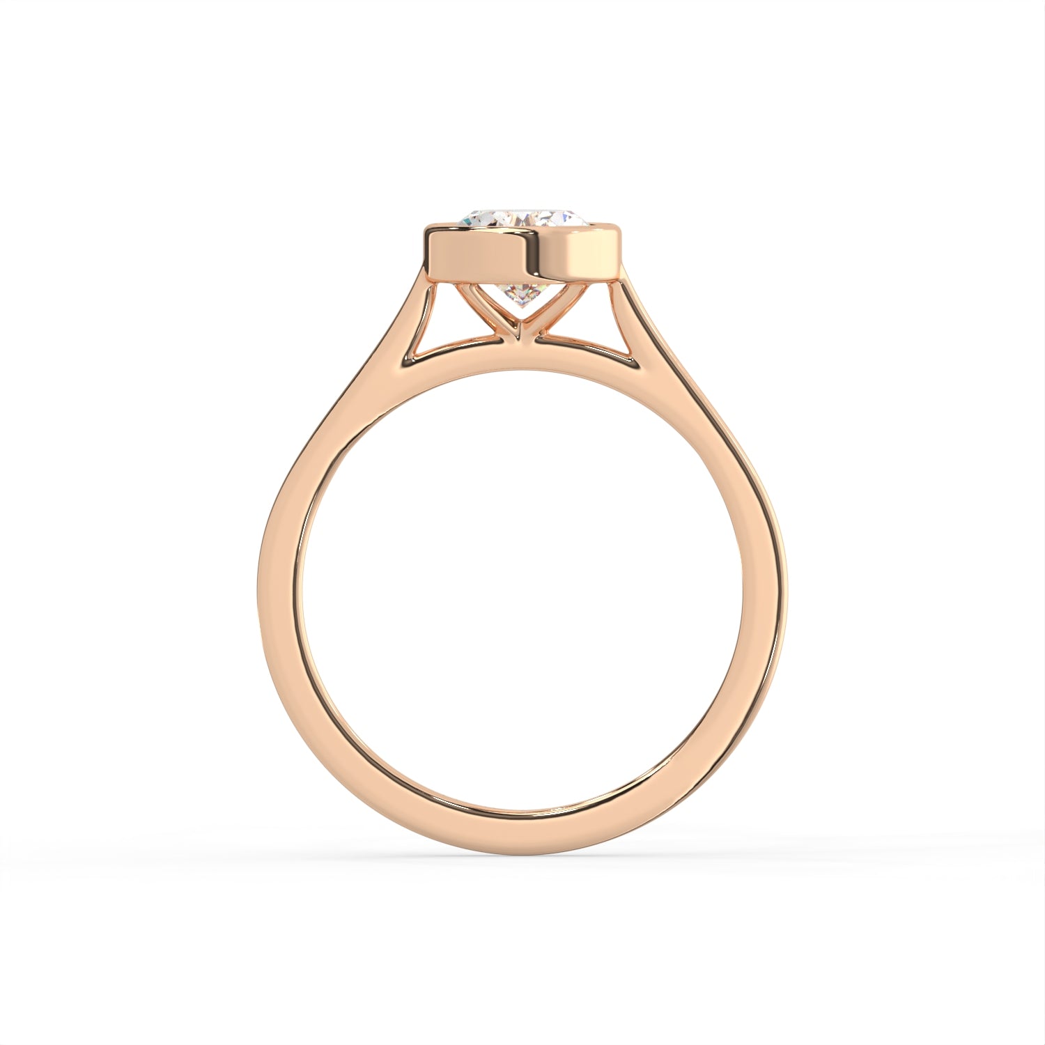 Oval Cut Diamond Bezel Solitaire Ring