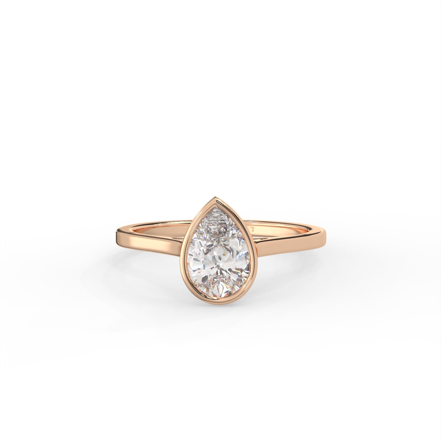 Pear Cut Diamond Bezel Solitaire Ring