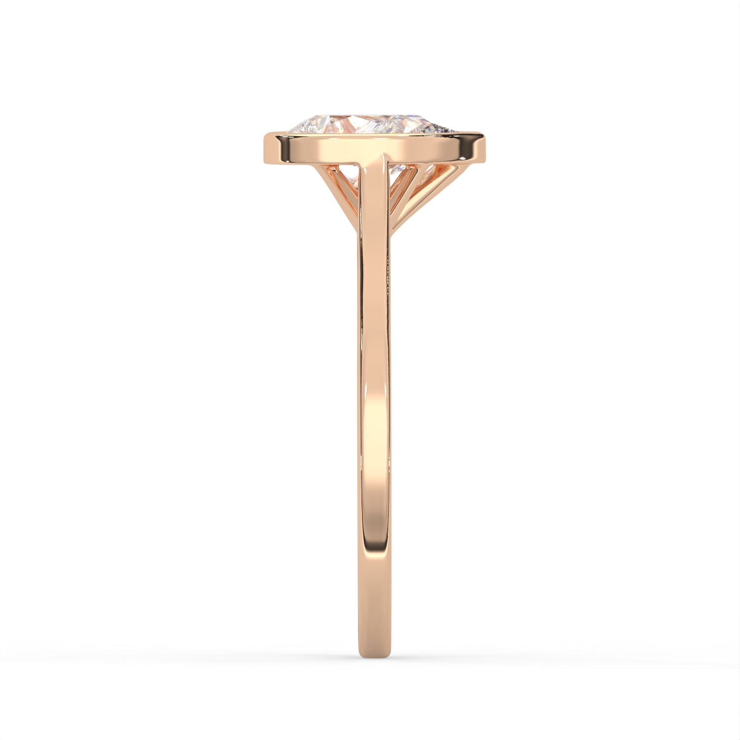 Pear Cut Diamond Bezel Solitaire Ring