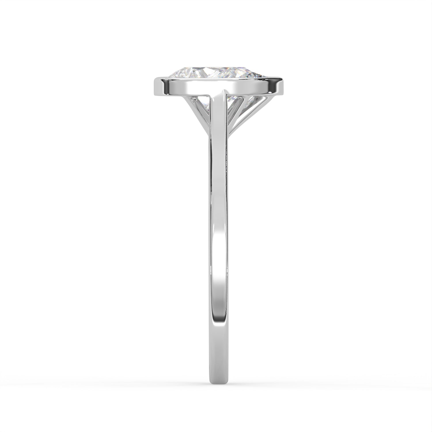 Pear Cut Diamond Bezel Solitaire Ring