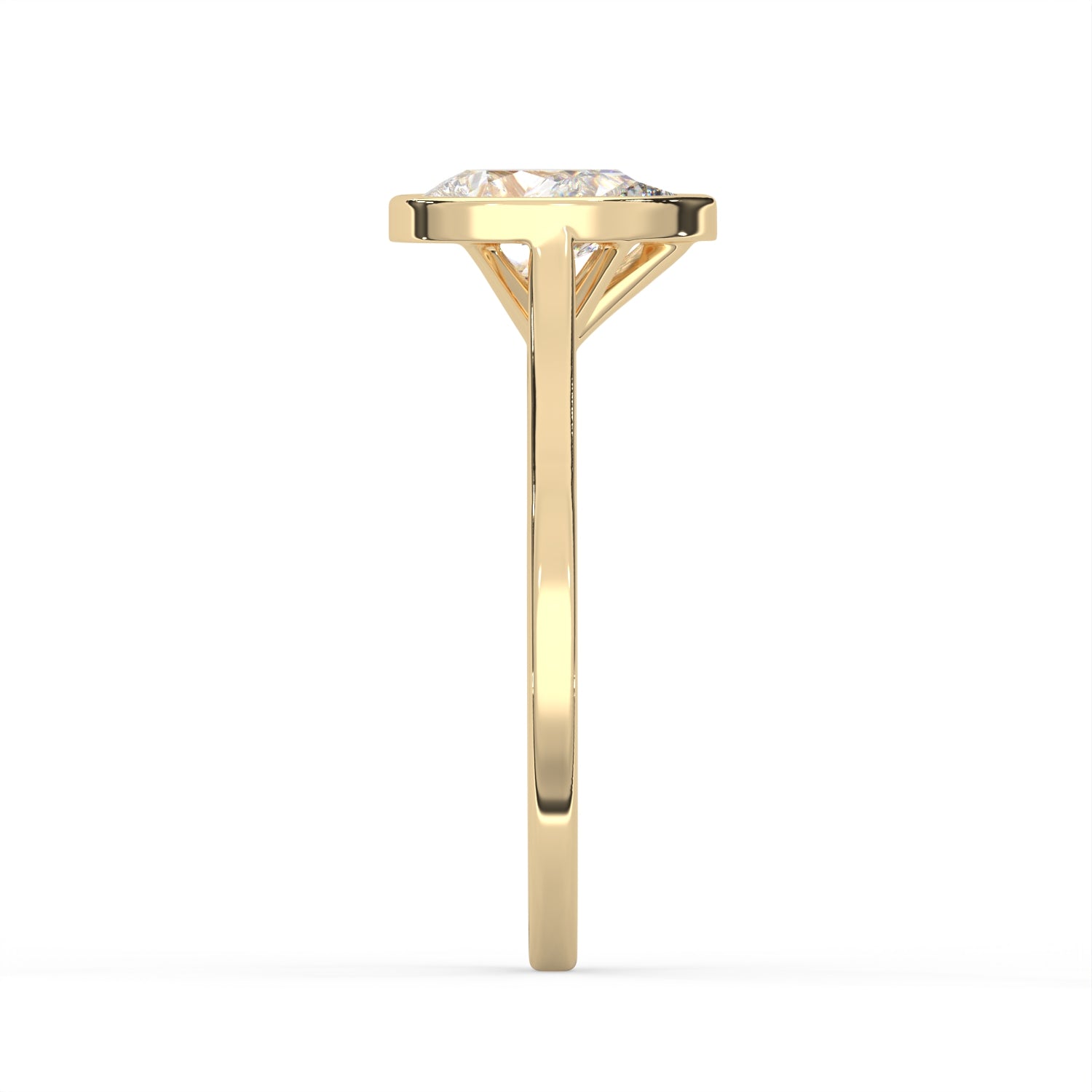 Pear Cut Diamond Bezel Solitaire Ring