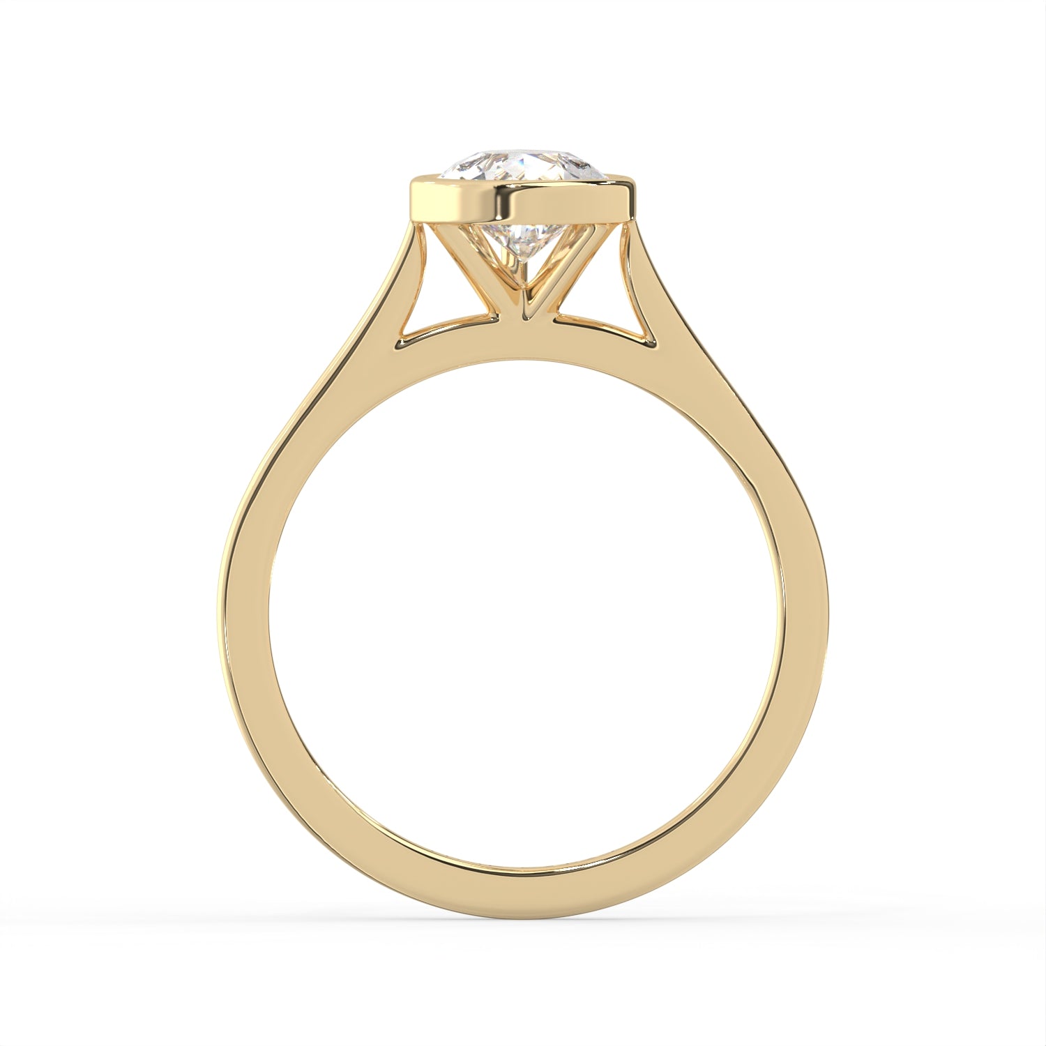 Pear Cut Diamond Bezel Solitaire Ring
