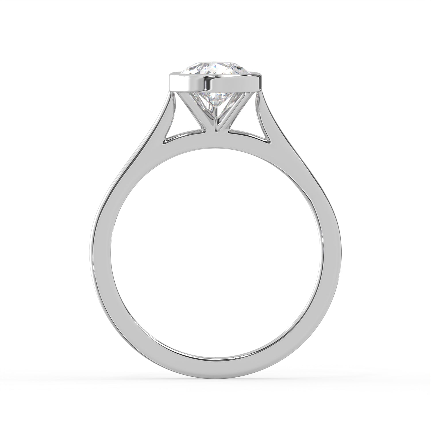 Pear Cut Diamond Bezel Solitaire Ring