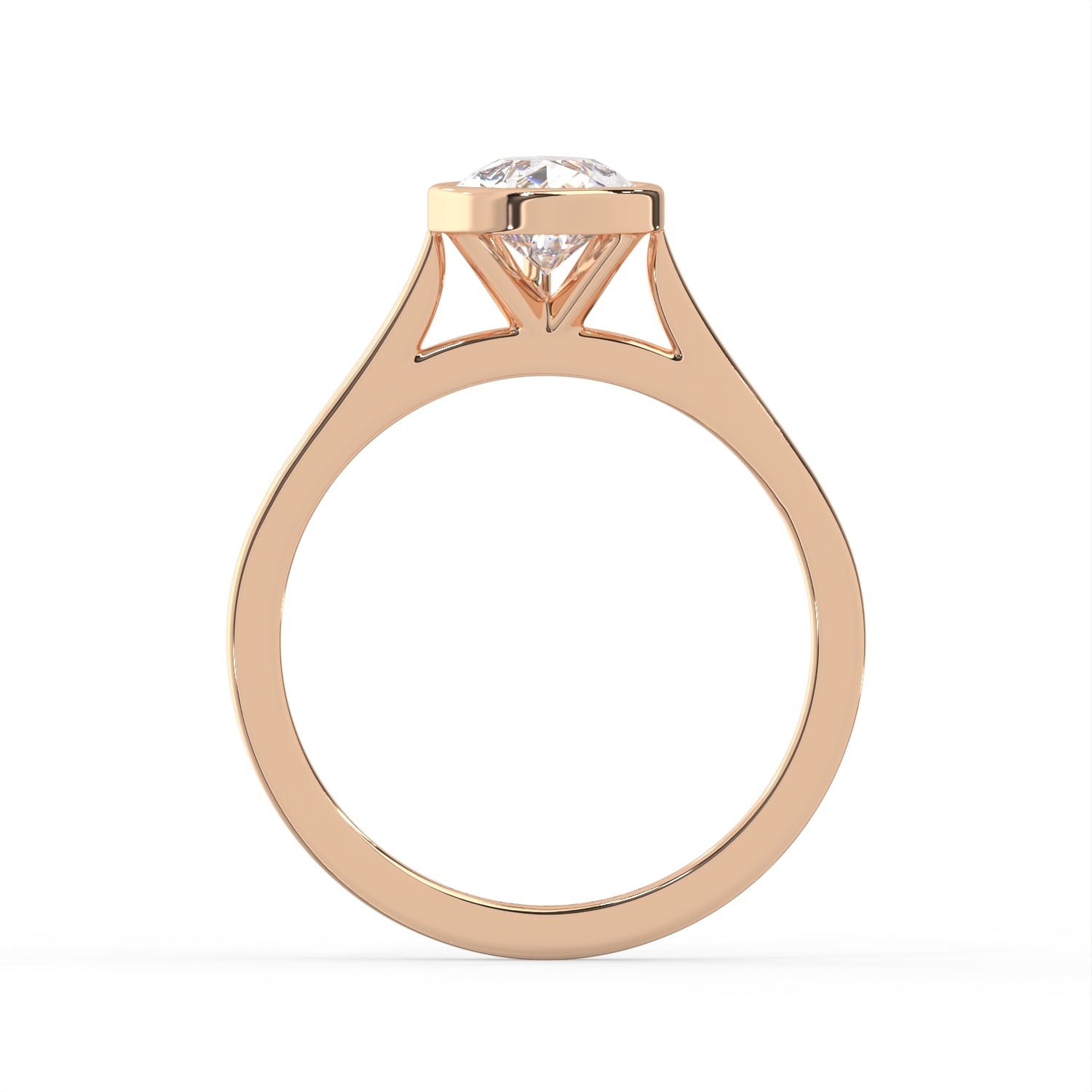 Pear Cut Diamond Bezel Solitaire Ring
