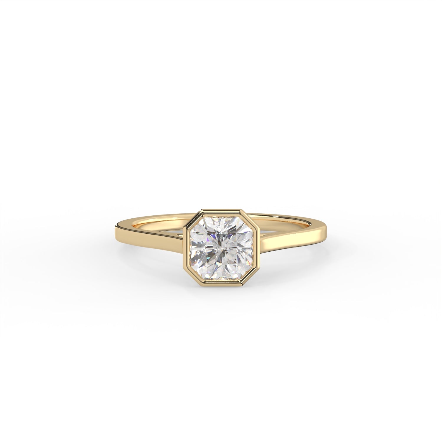 Radiant Cut Bezel Solitaire Ring