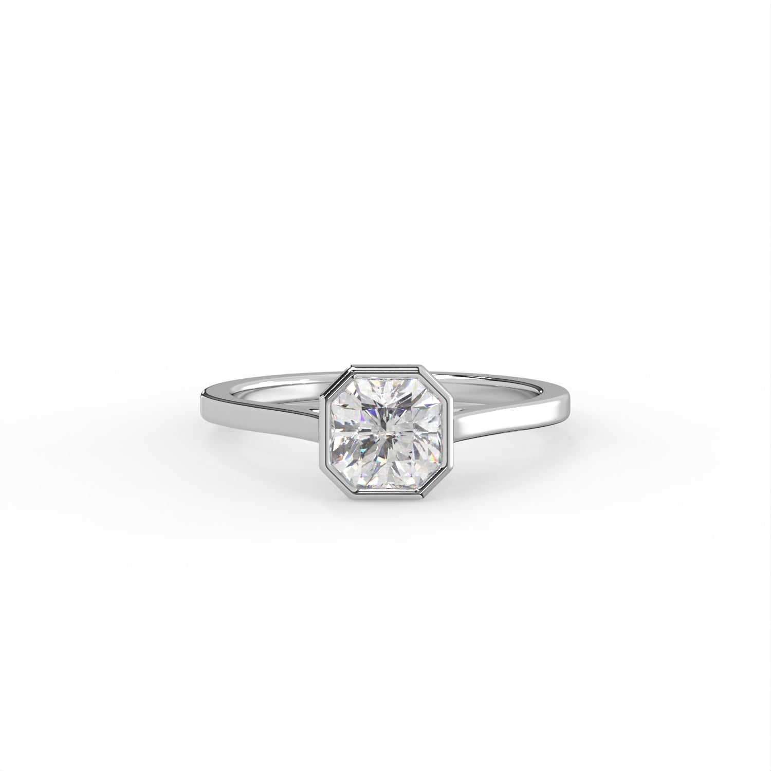 Radiant Cut Bezel Solitaire Ring