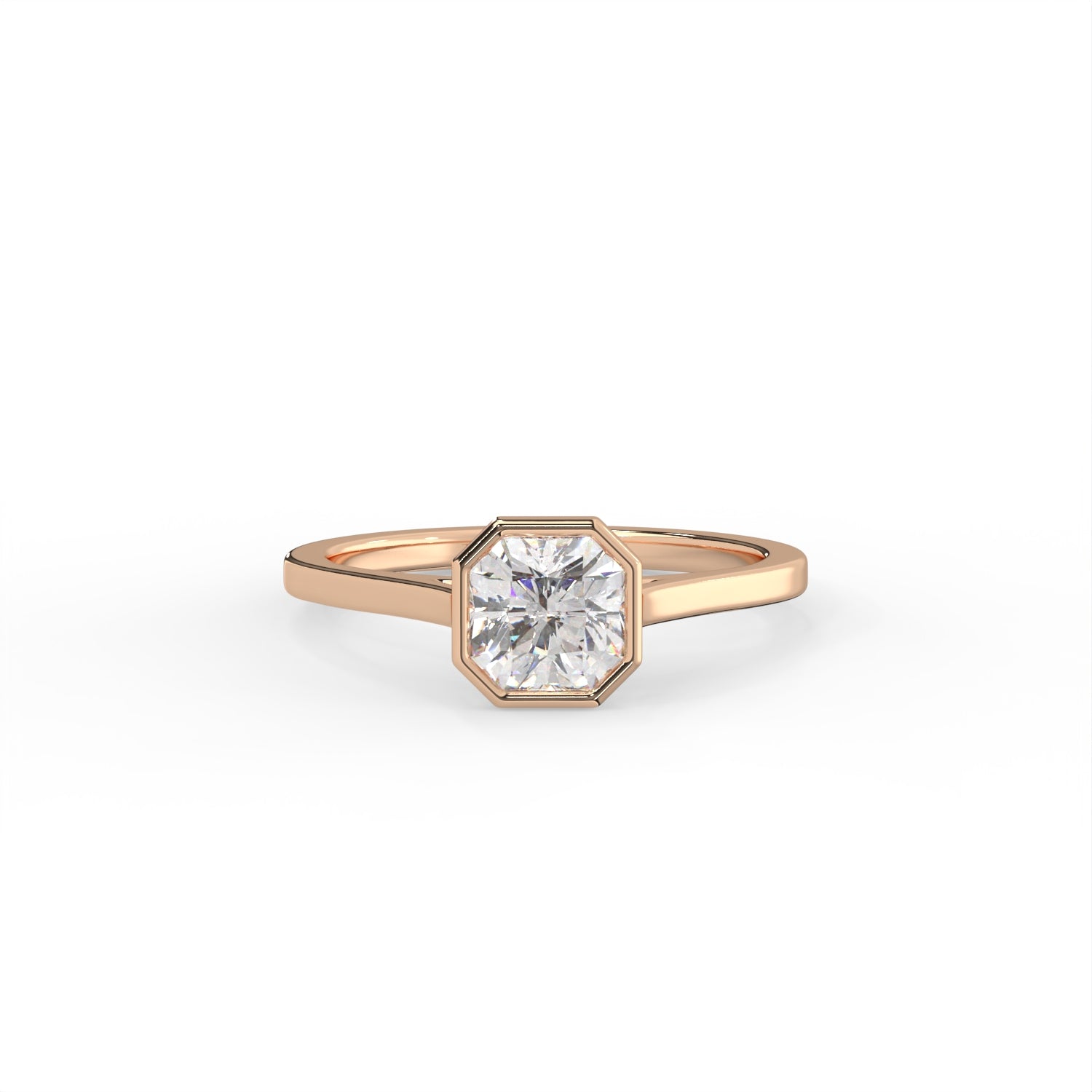 Radiant Cut Bezel Solitaire Ring