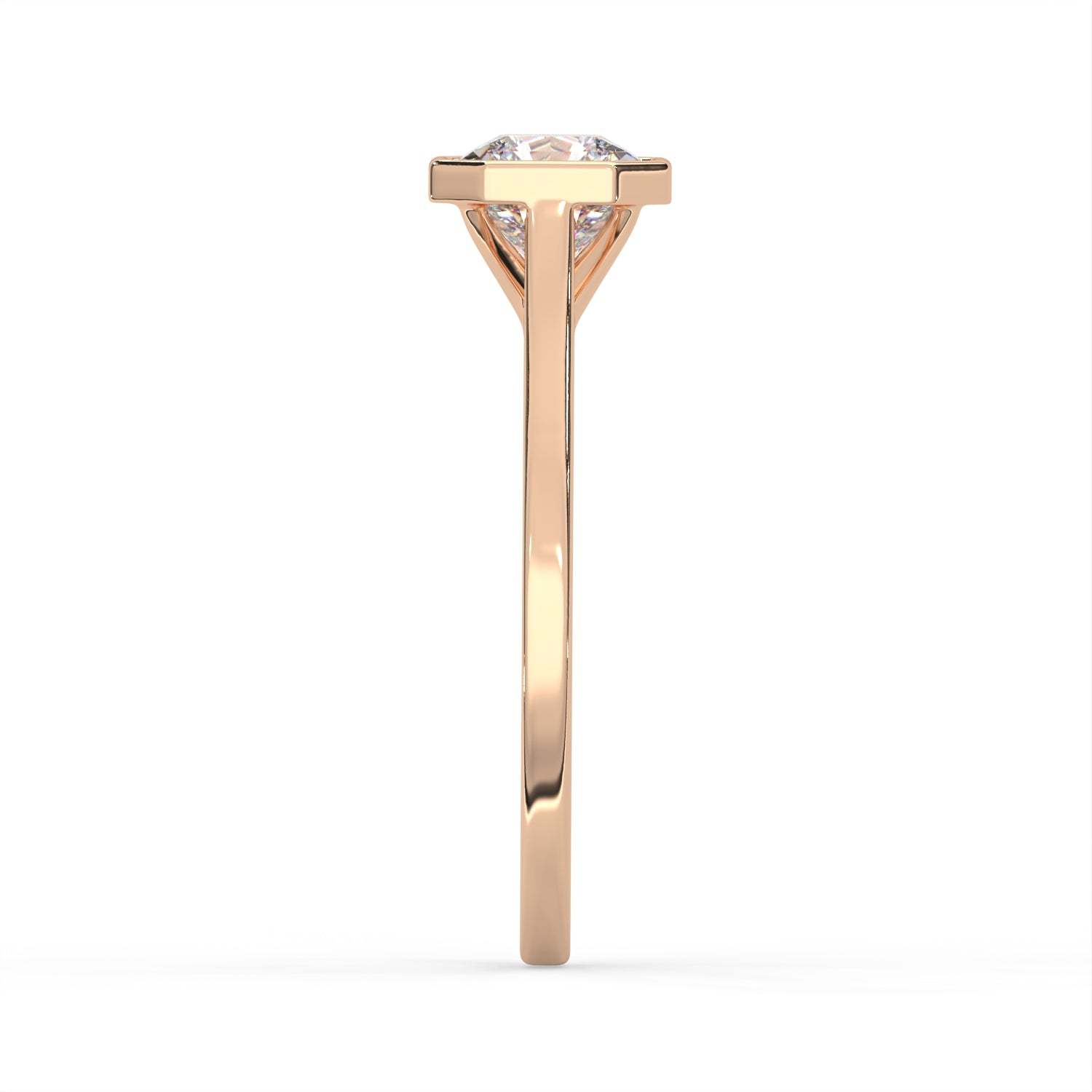 Radiant Cut Bezel Solitaire Ring