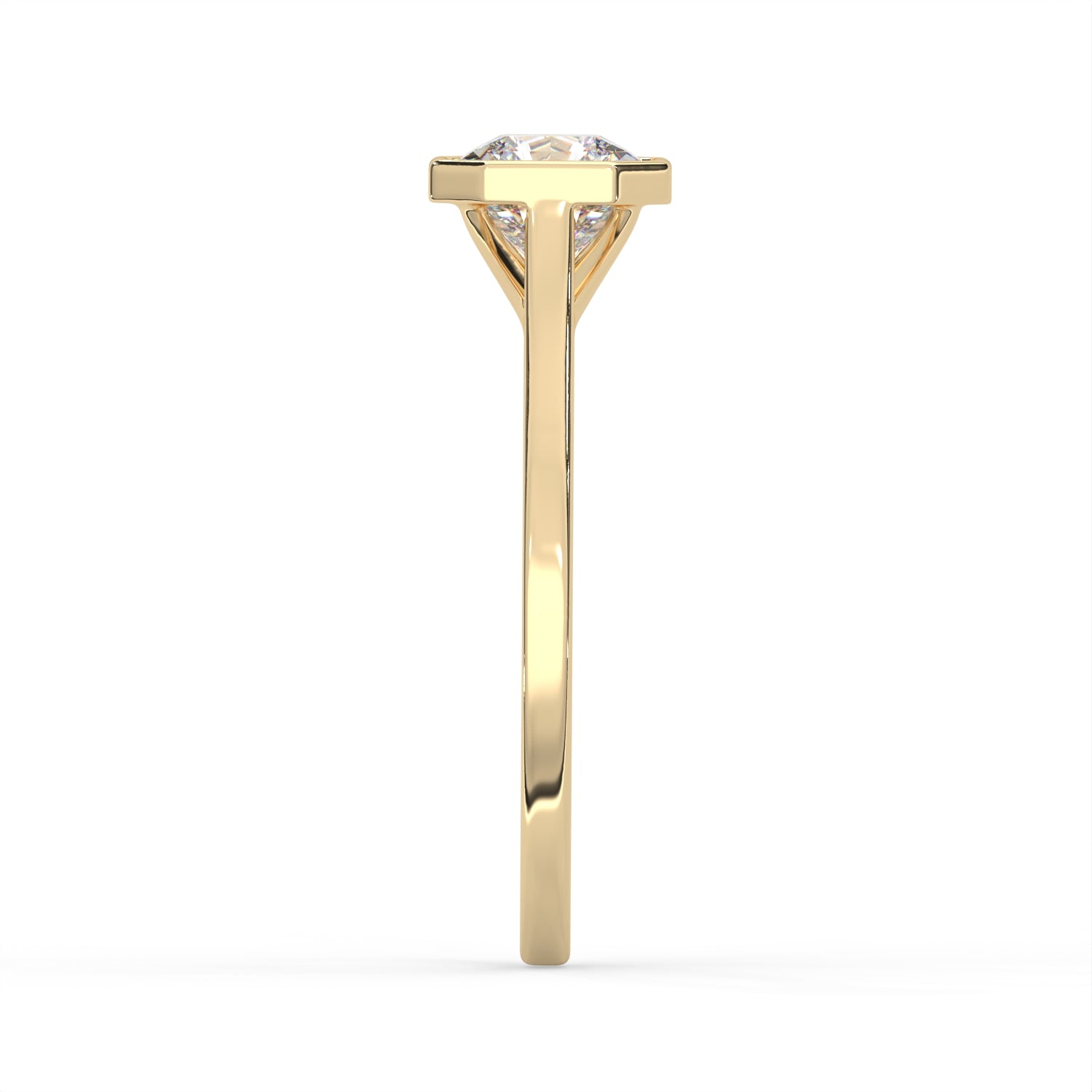 Radiant Cut Bezel Solitaire Ring