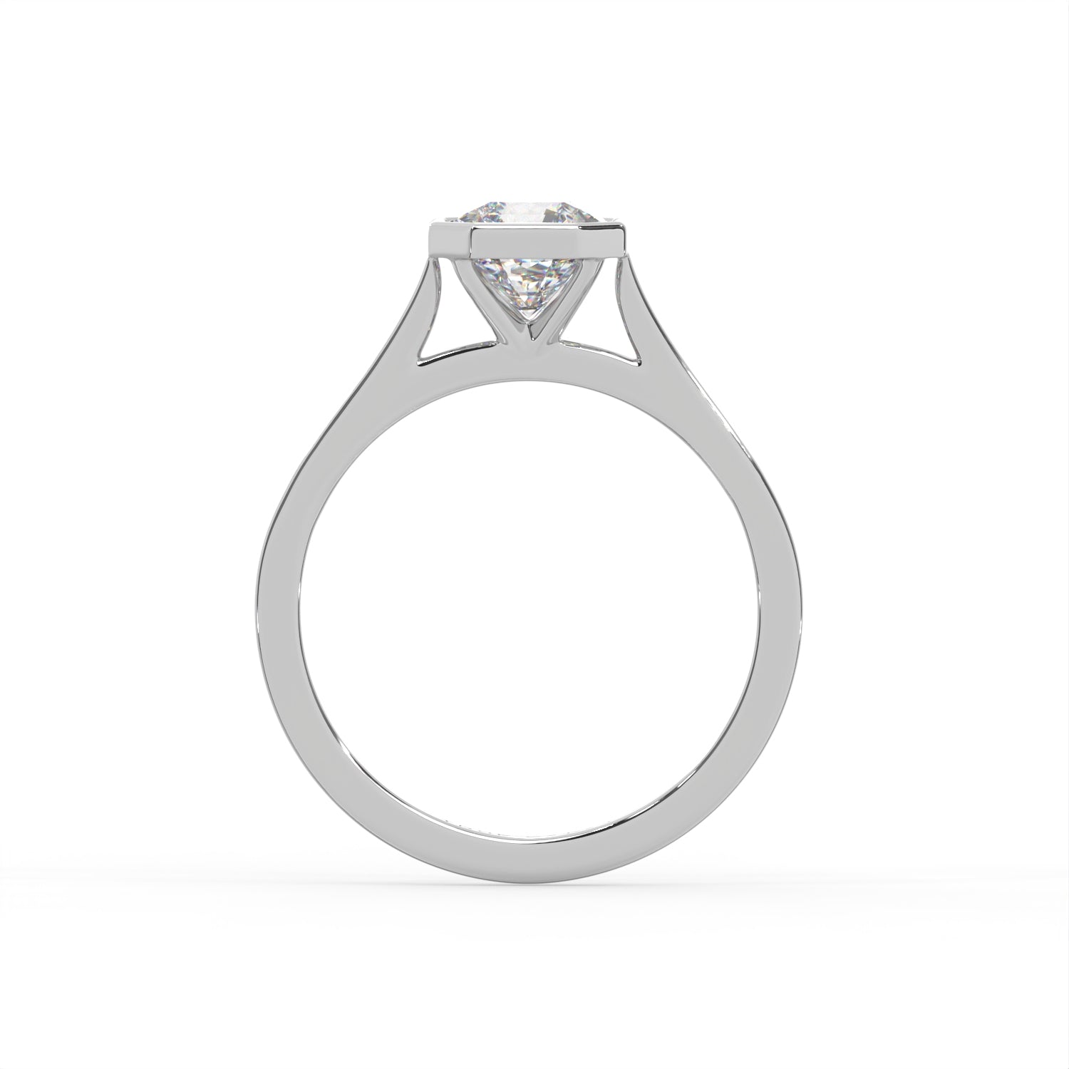 Radiant Cut Bezel Solitaire Ring