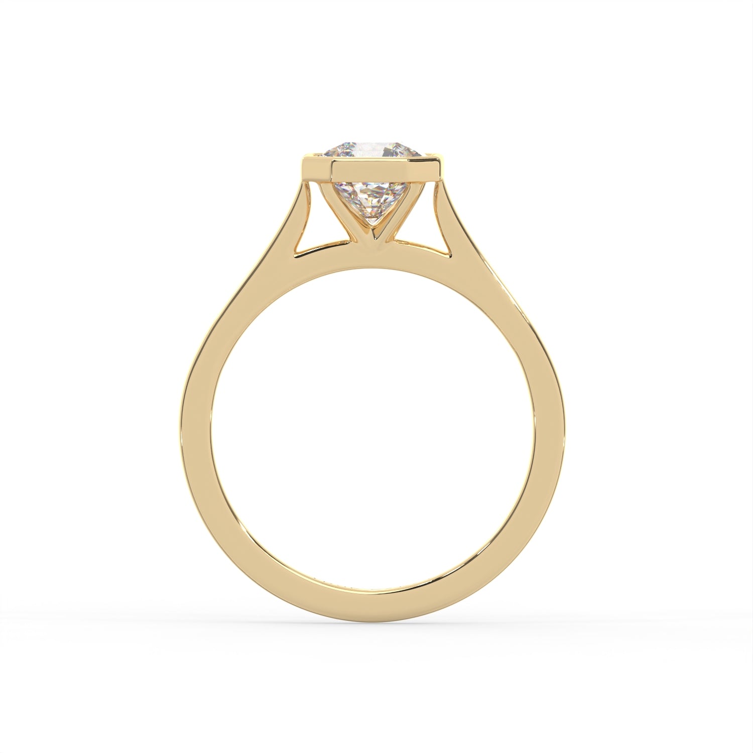 Radiant Cut Bezel Solitaire Ring