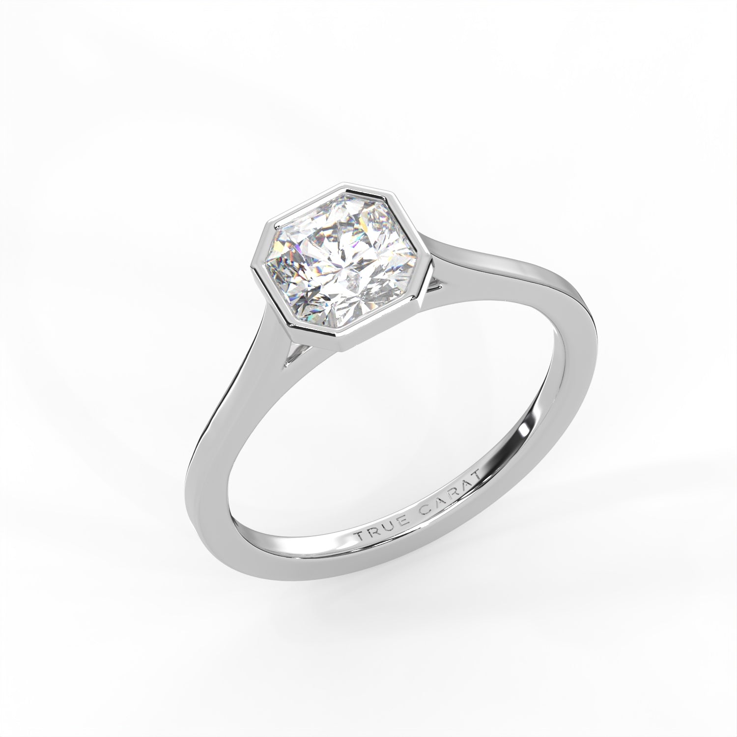 Radiant Cut Bezel Solitaire Ring