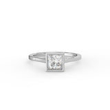 Princess Cut Diamond Bezel Solitaire Ring