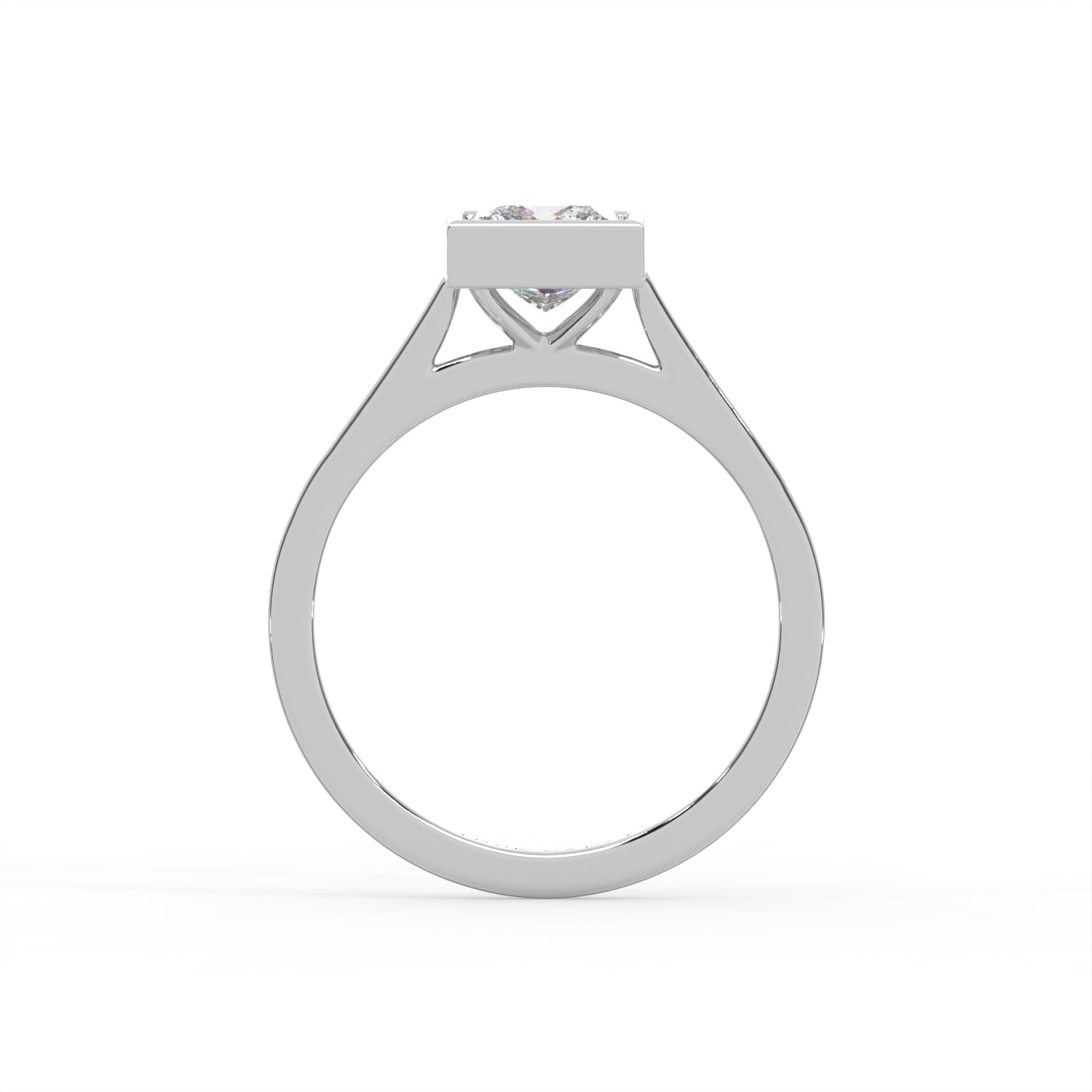 Princess Cut Diamond Bezel Solitaire Ring